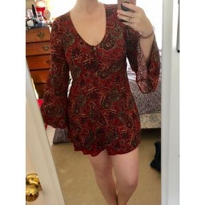 70s Bell-Sleeve Paisley Dress